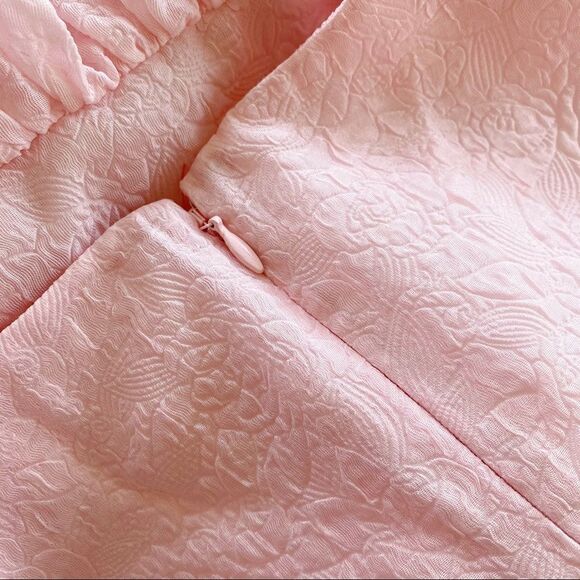 Simone Rocha x H&M Short Cloqué Mini Fit & Flare Dress Pink M - Picture 8 of 12